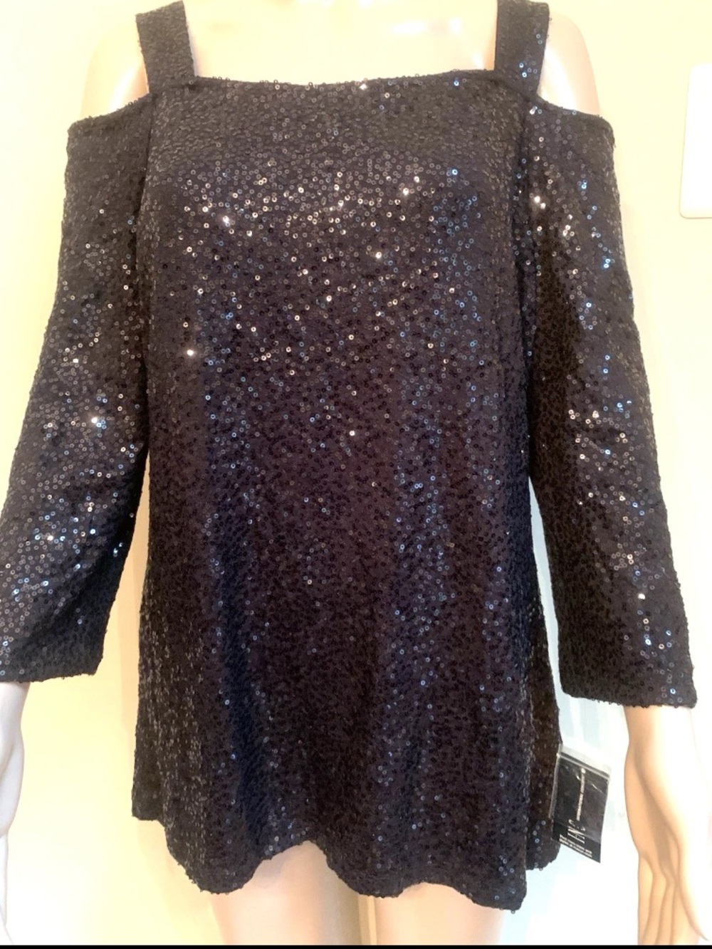 NWT Inc. International Concepts Black Sequin Formal Wedding Party Evening Sz XL
